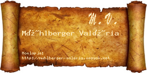 Mühlberger Valéria névjegykártya